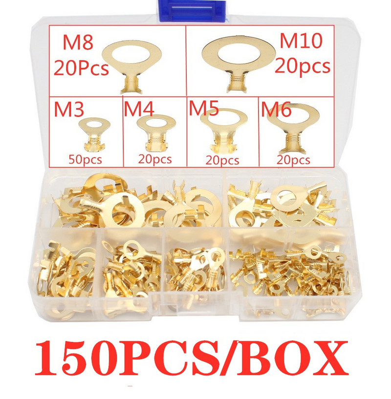 150/540 KOM M3/M4/M5/M6/M8/M10 Prstenaste ušice Oči Bakrene stezaljke Kabelska papučica Konektor za žice Neizolirani set asortimana