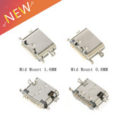 10kom USB-3.1 USB konektor Tip C Horizontalni srednji nosač 16P Ženski 1,6 mm kroz ploču 0,8 mm za adapter punjača DIY Tip C