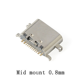 10kom USB-3.1 USB konektor Tip C Horizontalni srednji nosač 16P Ženski 1,6 mm kroz ploču 0,8 mm za adapter punjača DIY Tip C