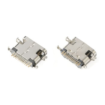 10Pcs USB-3.1 USB Connector Type C Οριζόντια Mid Mount 16P Female 1,6mm through board 0,8mm for charger adapter DIY Type C