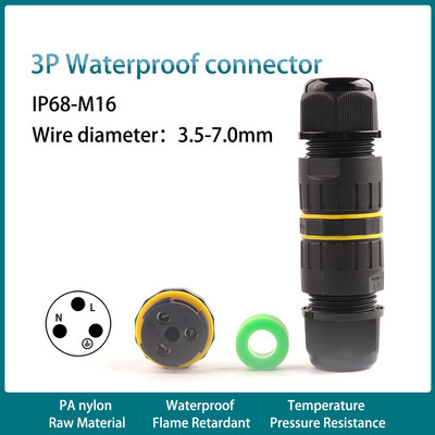 M16 IP68 Vodootporni konektor 2 pinski 3 pinski električni terminalni adapter Žičani konektor Vijčani konektor bez lemljenja za LED svjetlo