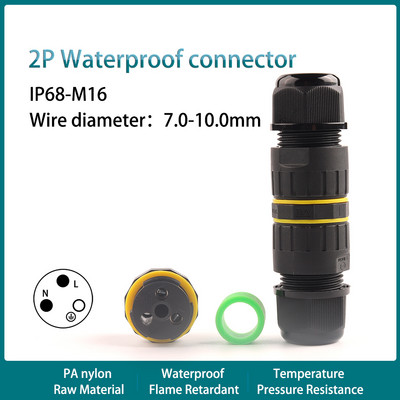 M16 IP68 Vodootporni konektor 2 pinski 3 pinski električni terminalni adapter Žičani konektor Vijčani konektor bez lemljenja za LED svjetlo