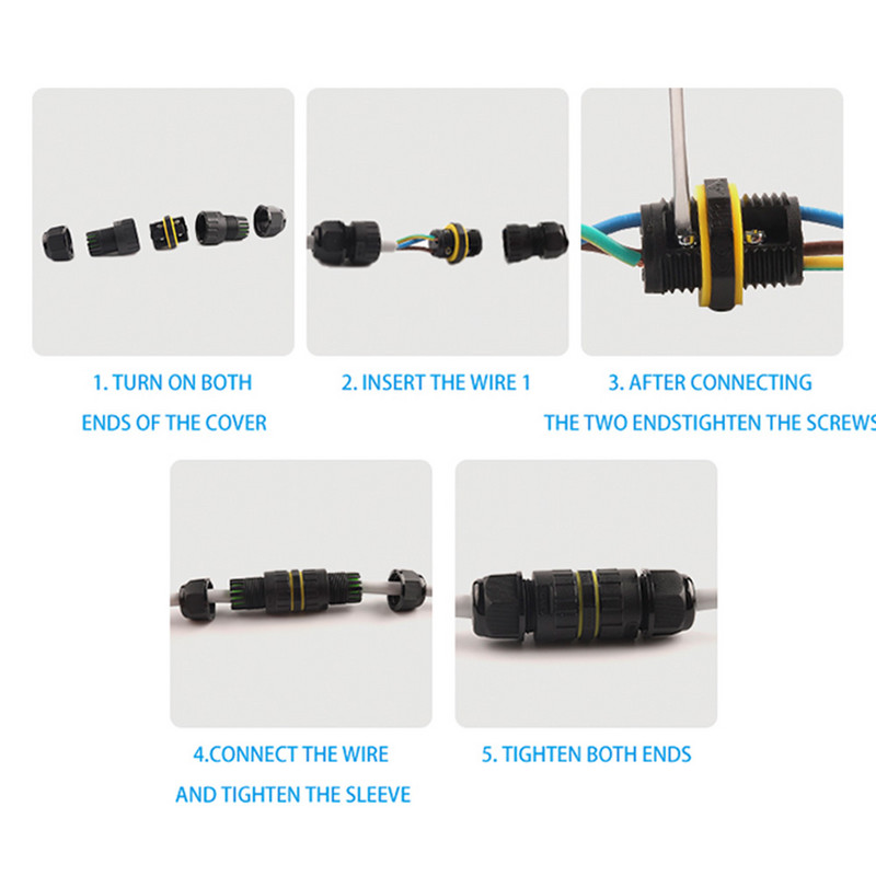 M16 IP68 Vodootporni konektor 2 pinski 3 pinski električni terminalni adapter Žičani konektor Vijčani konektor bez lemljenja za LED svjetlo