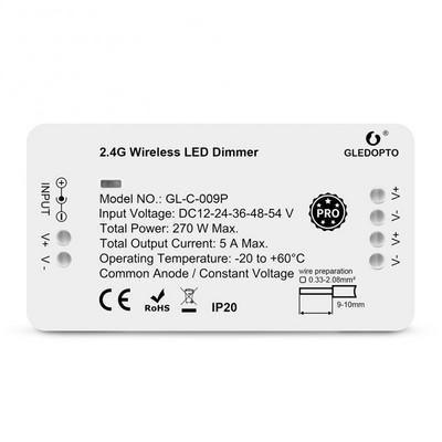 Tuya Zigbee 3.0 GLEDOPTO WW/CW LED Strip Controller 5A DC 12-54V Kompatibilan s Hub Bridge Tuya Alexa App Daljinsko upravljanje glasom