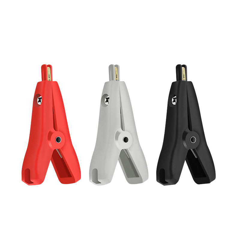 5A plakana vara krokodila skava, 53 mm LCR Kelvina klips, pozitīvā un negatīvā divpakāpju testa skava, melna sarkana