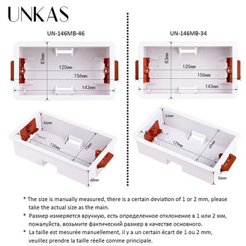 UNKAS 146 Τύπος Dry Lining Mount Box Για γυψοσανίδα Γυψοσανίδα Γυψοσανίδας 48mm 36mm Βάθος Διακόπτης τοίχου Πρίζα Κασέτα τοίχου