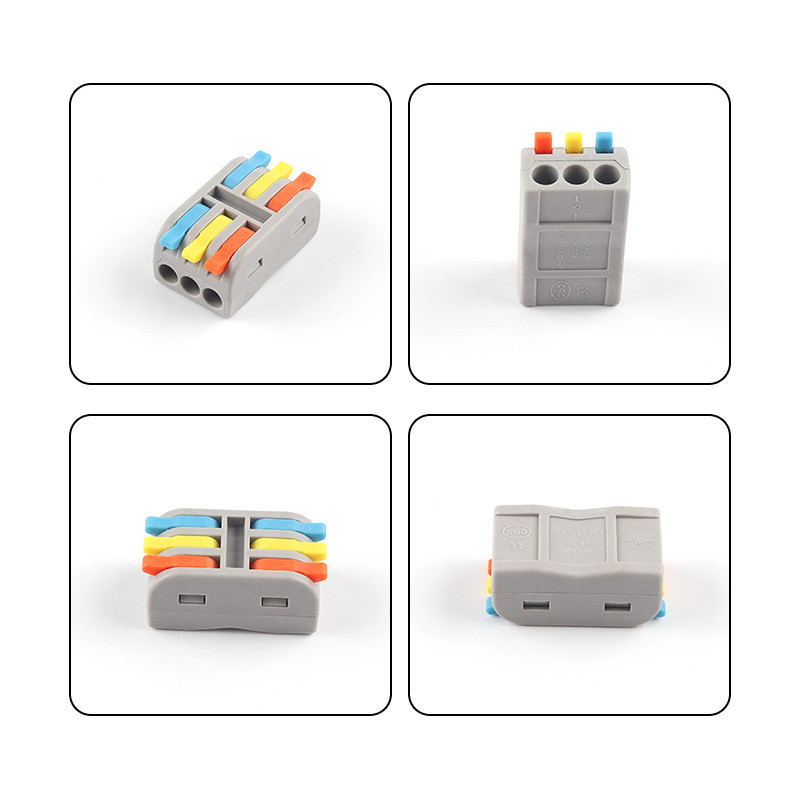 Mini 2/3 pinski vodič u kutiji s brzim utičnim žičanim konektorom Univerzalni kompaktni terminalni blok za ožičenje električnog kabela s polugom