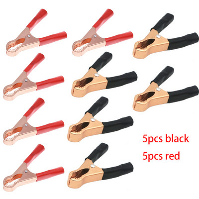 2/10/20gab 75 mm automašīnas aligatora skavas savienotājs akumulatora skavas Krokodilu klipsi akumulatora pārbaudes vadu skavas Aligatora skavas savienotājs