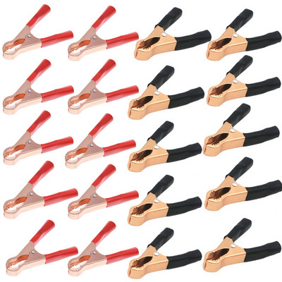 2/10/20gab 75 mm automašīnas aligatora skavas savienotājs akumulatora skavas Krokodilu klipsi akumulatora pārbaudes vadu skavas Aligatora skavas savienotājs