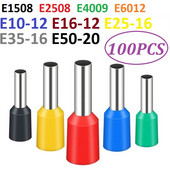 10/20/100PCS E1508 E2508 E4009 E10-12 E50-201.5mm²~50mm² Izolirane ferule Kabelska papučica Žica Konektor Krimp terminalni krajnji blok