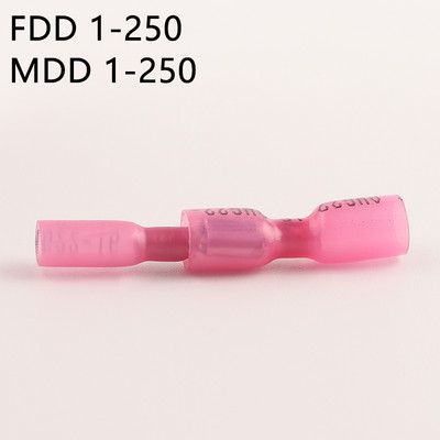 MDD/FDD Termoskupljajuće spojne stezaljke Kit Izolirani konektor spojne žice Električni kabel Muški Ženski Docking Spade Terminal