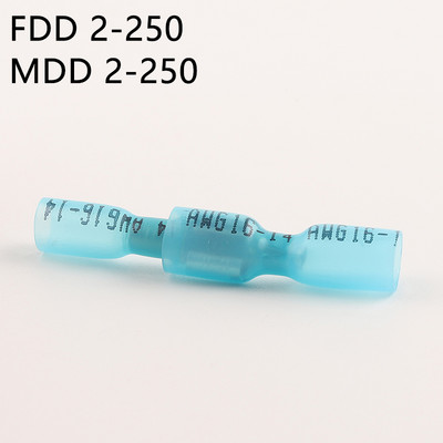 MDD/FDD Termoskupljajuće spojne stezaljke Kit Izolirani konektor spojne žice Električni kabel Muški Ženski Docking Spade Terminal