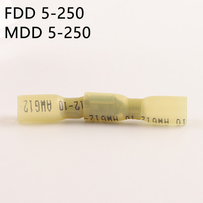 MDD/FDD Termoskupljajuće spojne stezaljke Kit Izolirani konektor spojne žice Električni kabel Muški Ženski Docking Spade Terminal