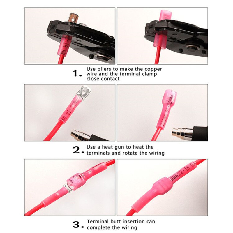 MDD/FDD Termoskupljajuće spojne stezaljke Kit Izolirani konektor spojne žice Električni kabel Muški Ženski Docking Spade Terminal