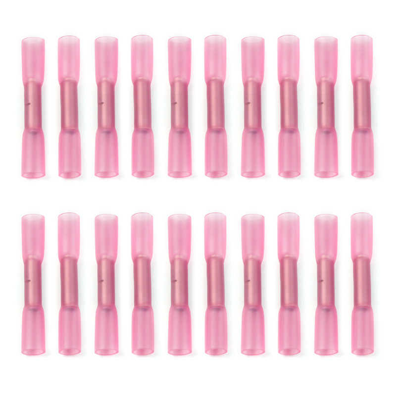 50/100PCS terminala za električne žice, termoskupljajuće stezaljke, crvene vodootporne izolirane brtvene spojnice za žice 22-16 AWG