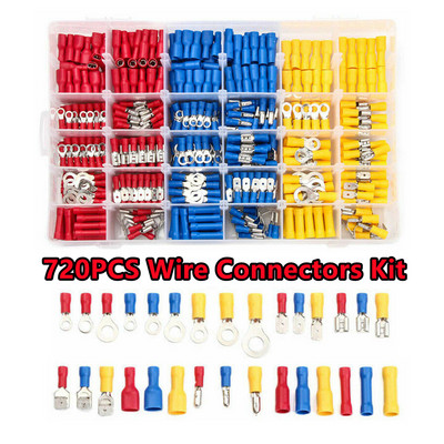 280/480/1200 kom. Razni lopatičasti terminali Izolirani kabelski spojni čeoni konektor Električna žica za stezanje prstena Set vilica Komplet prstenastih ušica