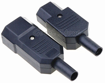 Нова цена на едро 10A 250V черен IEC C13 мъжки щепсел Rewirable Power Connector 3-pin ac Socket
