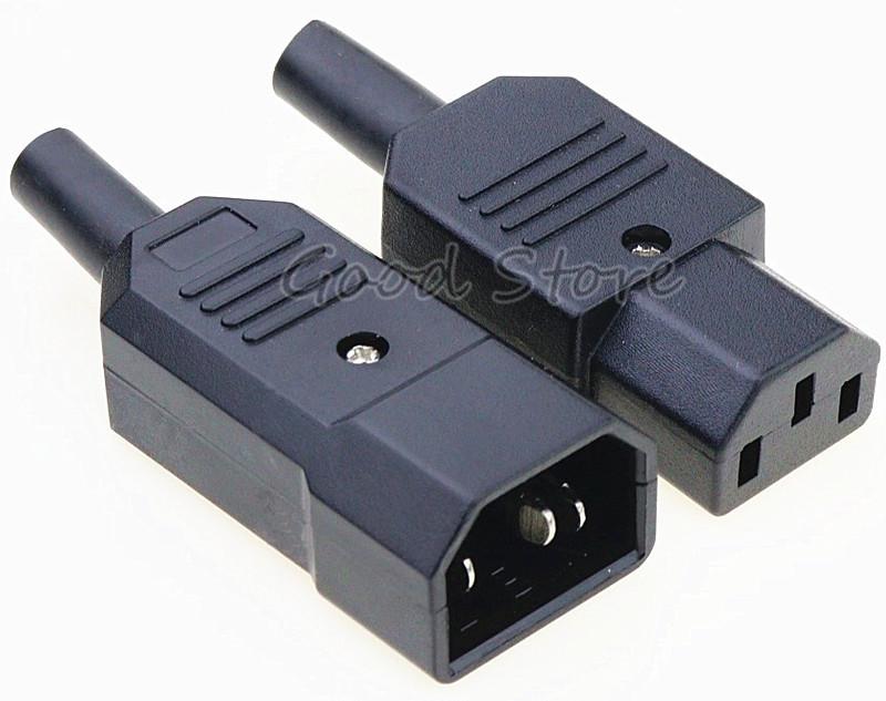 Nova veleprodajna cijena 10A 250V crni IEC C13 muški utikač 3-pinska izmjenična utičnica koji se može ponovno ožičiti