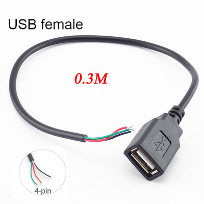 5 vrsta žica Micro USB 2.0 Type-C AUX Mono konektor Napajanje Produžni kabel Punjač Muški na ženski 2-pinski 4-pinski podatkovni vod