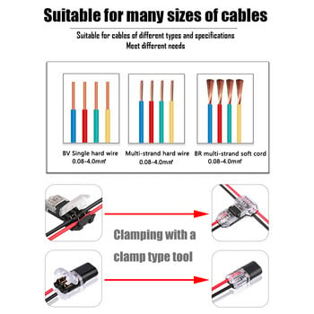 5/10Pcs 2pin Pluggable Wire Connector Quick Splice Τερματικά πτύχωσης ηλεκτρικών καλωδίων για καλώδια Καλωδίωση 8-22AWG LED Car Connectors