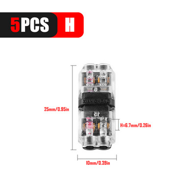 5/10kom 2-pinski priključni žičani konektor za brzo spajanje električnih kabelskih stezaljki za žice Ožičenje 8-22AWG LED auto konektori