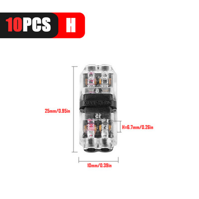 5/10kom 2-pinski priključni žičani konektor za brzo spajanje električnih kabelskih stezaljki za žice Ožičenje 8-22AWG LED auto konektori