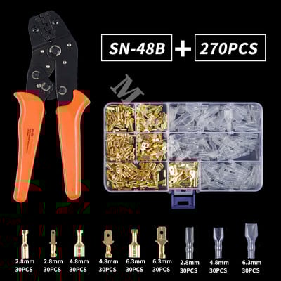 135/540/1051PCS muški ženski konektor žičane stezaljke za stezanje žice s izolacijskim rukavom Komplet asortimana 2,8 mm/ 4,8 mm/6,3 mm