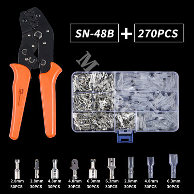 135/540/1051PCS muški ženski konektor žičane stezaljke za stezanje žice s izolacijskim rukavom Komplet asortimana 2,8 mm/ 4,8 mm/6,3 mm