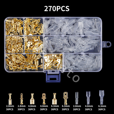 135/540/1051PCS muški ženski konektor žičane stezaljke za stezanje žice s izolacijskim rukavom Komplet asortimana 2,8 mm/ 4,8 mm/6,3 mm