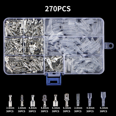 135/540/1051PCS muški ženski konektor žičane stezaljke za stezanje žice s izolacijskim rukavom Komplet asortimana 2,8 mm/ 4,8 mm/6,3 mm