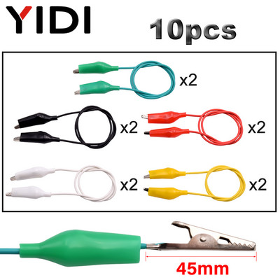 10 komada krokodilske kopče u boji od 50 cm 28 35 45 mm ispitnog kabla za električnu žicu, dvostrane aligatorske kopče. DIY premosni kabel za napajanje