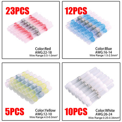 100/800KOM Vodootporni termoskupljajući stezaljke za lemljenje za spajanje električnih žica kabela Komplet terminala s pištoljem za vrući zrak