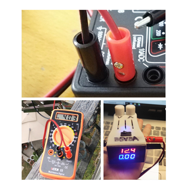 1M Dvostruka žica multimetra Testna sonda Krokodil aligatorske kopče 35 mm banana utični konektor 4 mm električni kabel