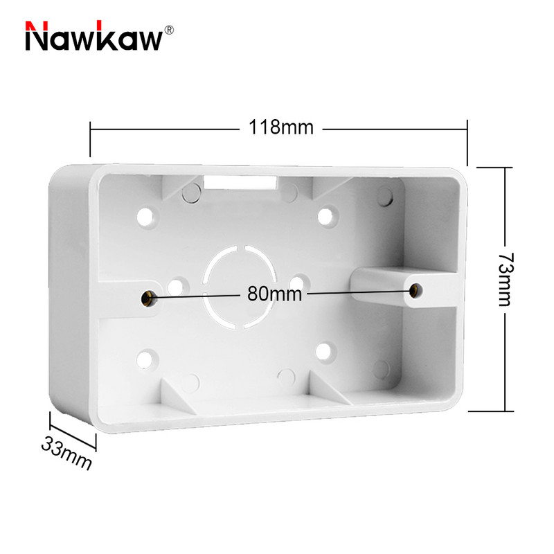Nawkaw 118 tipa ārējās montāžas tumšā kārba Uzklājiet uz ASV AU standarta slēdzi un kontaktligzdas balto sadales kārbu