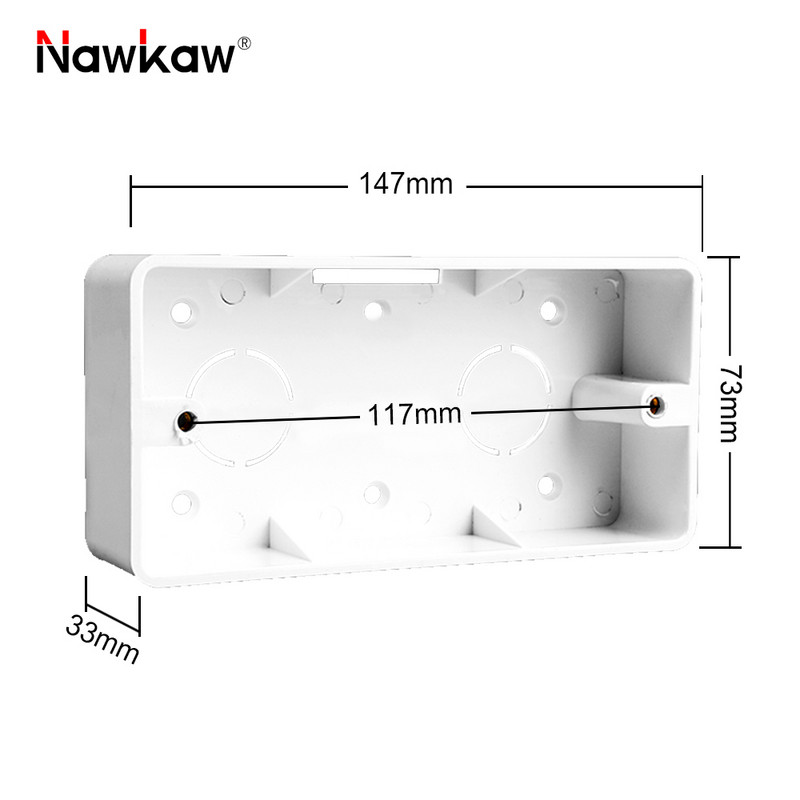 Nawkaw 118 tipa ārējās montāžas tumšā kārba Uzklājiet uz ASV AU standarta slēdzi un kontaktligzdas balto sadales kārbu