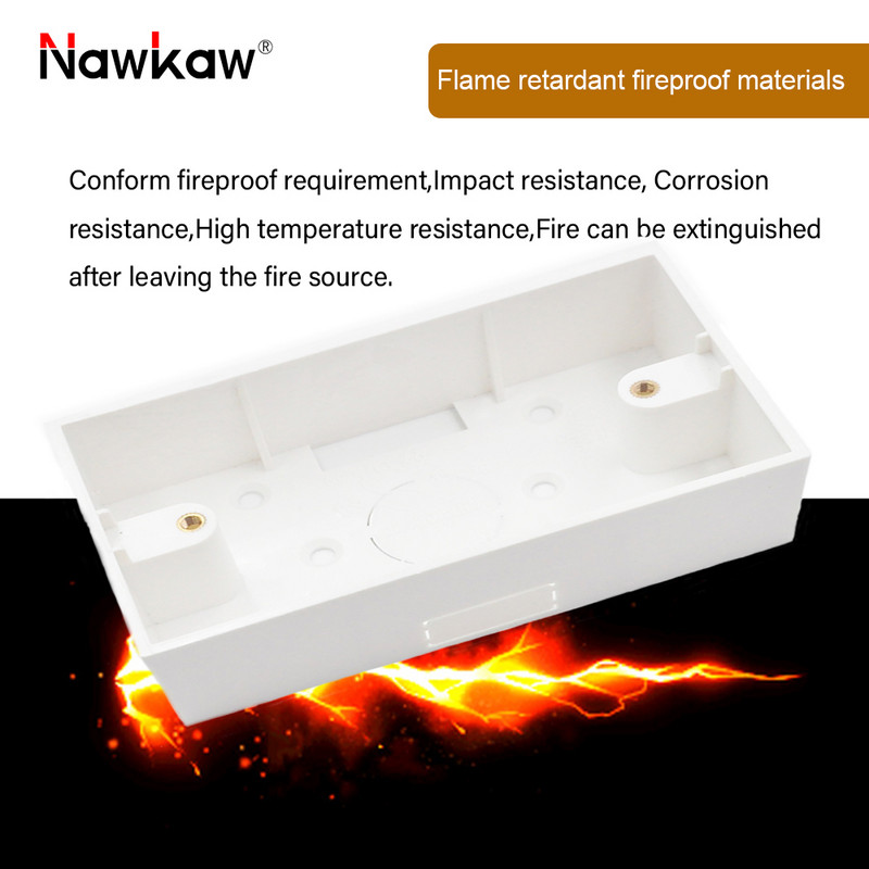 Nawkaw 118 tipa ārējās montāžas tumšā kārba Uzklājiet uz ASV AU standarta slēdzi un kontaktligzdas balto sadales kārbu