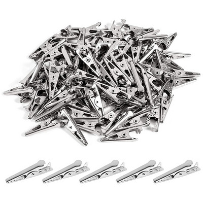 100PCS 1,06IN / 27mm Mini Metal Alligator Clips, Crocodile Clamps Ασημένια επινικελωμένη γραμμή δοκιμής σφιγκτήρες ελατηρίων.