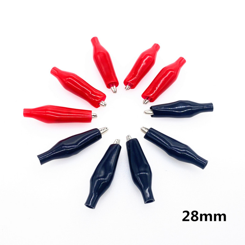 10tk/partii 28MM 35MM 45MM metallist alligaatoriklamber S4 krokodilli elektriline klamber sondimõõturi testimiseks must punane dropshipping