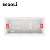EsooLi bijela super kvaliteta 144 mm * 67,5 mm unutarnja kutija za ugradnju Stražnja kaseta za 154 mm * 72 mm zidno svjetlo na dodir i USB utičnica