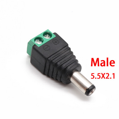 Vīrišķais līdzstrāvas kontaktdakšas savienotājs 2,1 mm x 5,5 mm 2,5 mm x 5,5 mm 1,35 mm x 3,5 mm, nav nepieciešams metināt līdzstrāvas spraudņa adapteri 12 V 24 V videonovērošanai