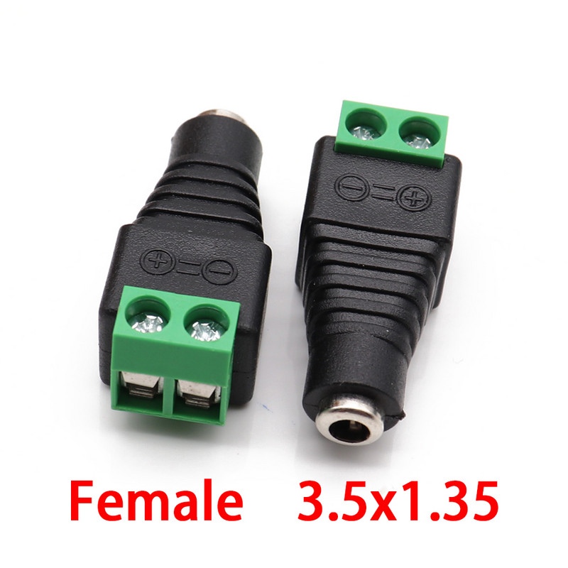 Vīrišķais līdzstrāvas kontaktdakšas savienotājs 2,1 mm x 5,5 mm 2,5 mm x 5,5 mm 1,35 mm x 3,5 mm, nav nepieciešams metināt līdzstrāvas spraudņa adapteri 12 V 24 V videonovērošanai