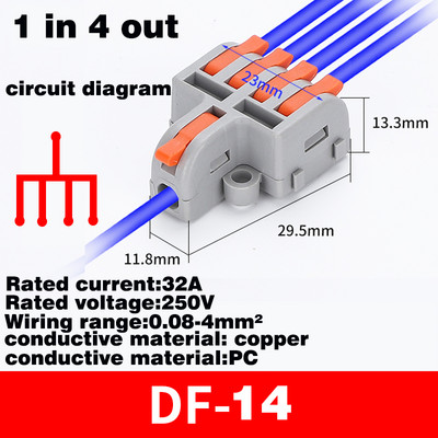 5kom Brzi univerzalni kompaktni vodič Razvodna kutija Opružni spoj Terminalni blok Utisni žičani konektor Razdjelnik električnih kabela