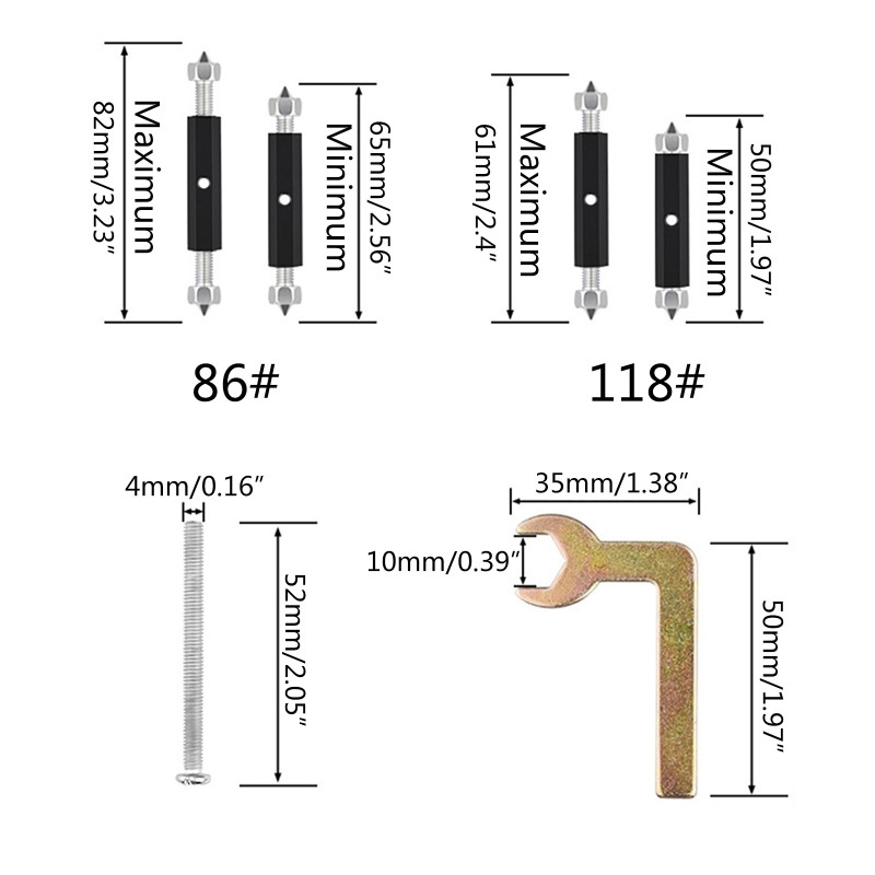 6 KOM Ključ za popravak kazeta Vijak s ključem Utičnica prekidača Vijak za kazete Potporna šipka Zidna kutija s prekidačima Tajna zaliha Dropship