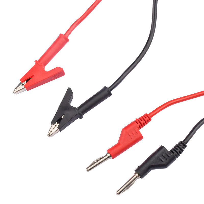 1M kahe otsaga testjuhe traatliin elektripinge 4 mm banaanipistik alligaatori klamber krokodill 8A-12A multimeeter DIY testjuhtmed