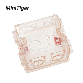 Minitiger 86mm*83mm*50mm Ρυθμιζόμενο διαφανές κουτί τοποθέτησης Εσωτερική κασέτα για 86 τύπους WIFI Διακόπτης αφής και υποδοχή USB