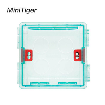 Minitiger 86mm*83mm*50mm Ρυθμιζόμενο διαφανές κουτί τοποθέτησης Εσωτερική κασέτα για 86 τύπους WIFI Διακόπτης αφής και υποδοχή USB