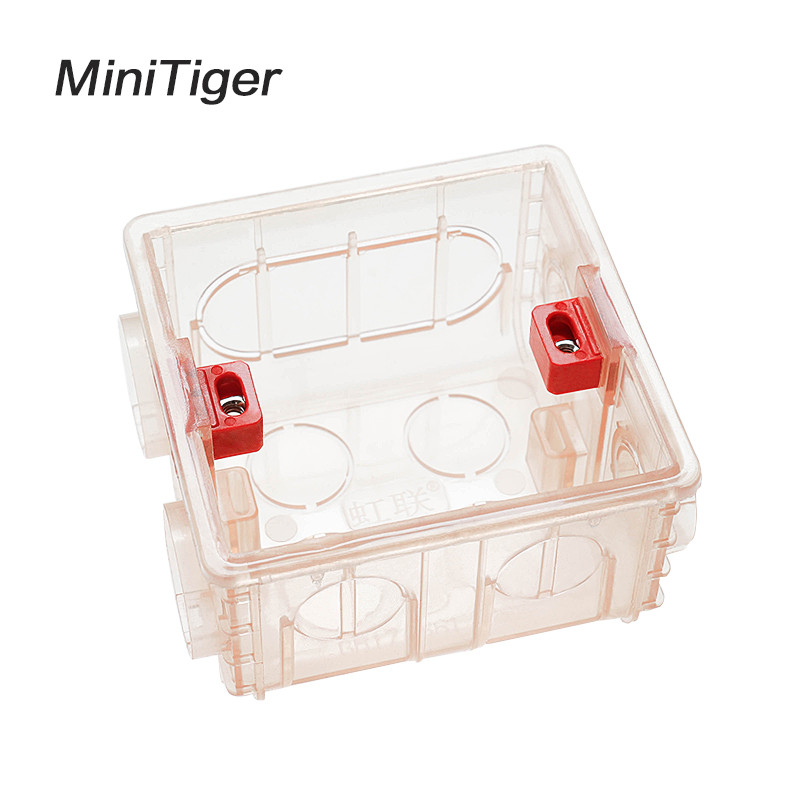 Minitiger 86mm*83mm*50mm Podesiva prozirna kutija za ugradnju, unutarnja kazeta za 86 tip WIFI Touch Switch i USB utičnicu