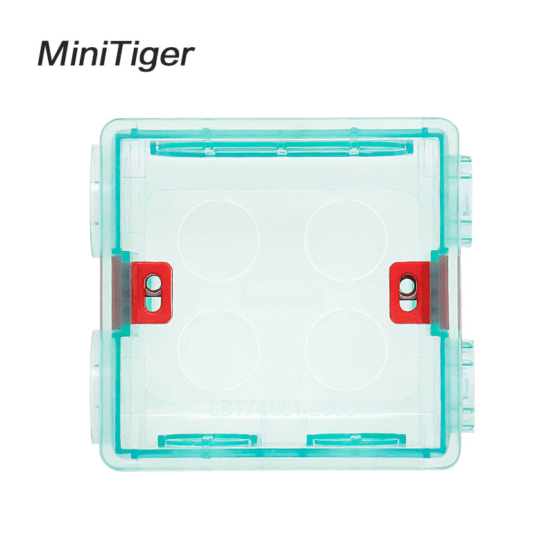 Minitiger 86mm*83mm*50mm Podesiva prozirna kutija za ugradnju, unutarnja kazeta za 86 tip WIFI Touch Switch i USB utičnicu