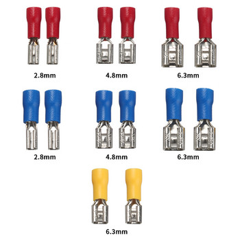 100/50 бр. 2,8 mm 4,8 mm 6,3 mm изолиран уплътнителен лопатовиден проводник Конектор Женски кримпващи клеми Комплект електрически клеми за кримпване