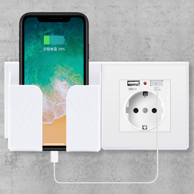 VISWE Nosač/polica za mobitel super jednostavan za korištenje Za standardnu zidnu utičnicu za EU s USB utičnicom